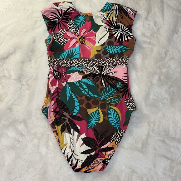 NWT Bleu Rod Beattie | Run Wild Cap Sleeve One-Piece (size 8) - Picture 4 of 16